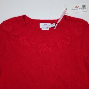 Vineyard Vines XS Cashmere Wool Blend Sweater Whale Applique Embroidered NWT